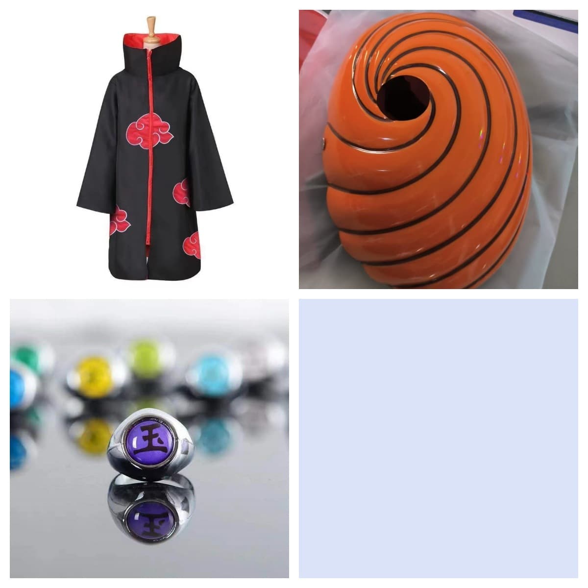 Naruto Cosplay Akatsuki Robe Tobi Set Tobi Full Set Spiral Mask Uchiha Itachi