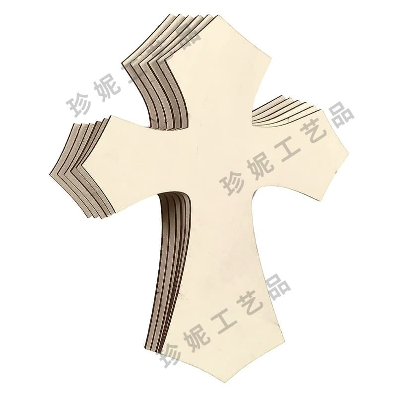Unfinished Wooden Cross Wooden Pieces Craft DIY School Church Home Decoration Easter Tree Modern Simple Style Wooden Material