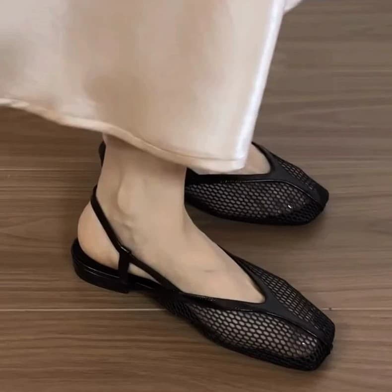 Fashion Retro Simple Mesh Breathable Peep Toe Sandals for Women 2026 Summer New Style, Commuter Roman Sandals to Wear with Dresses