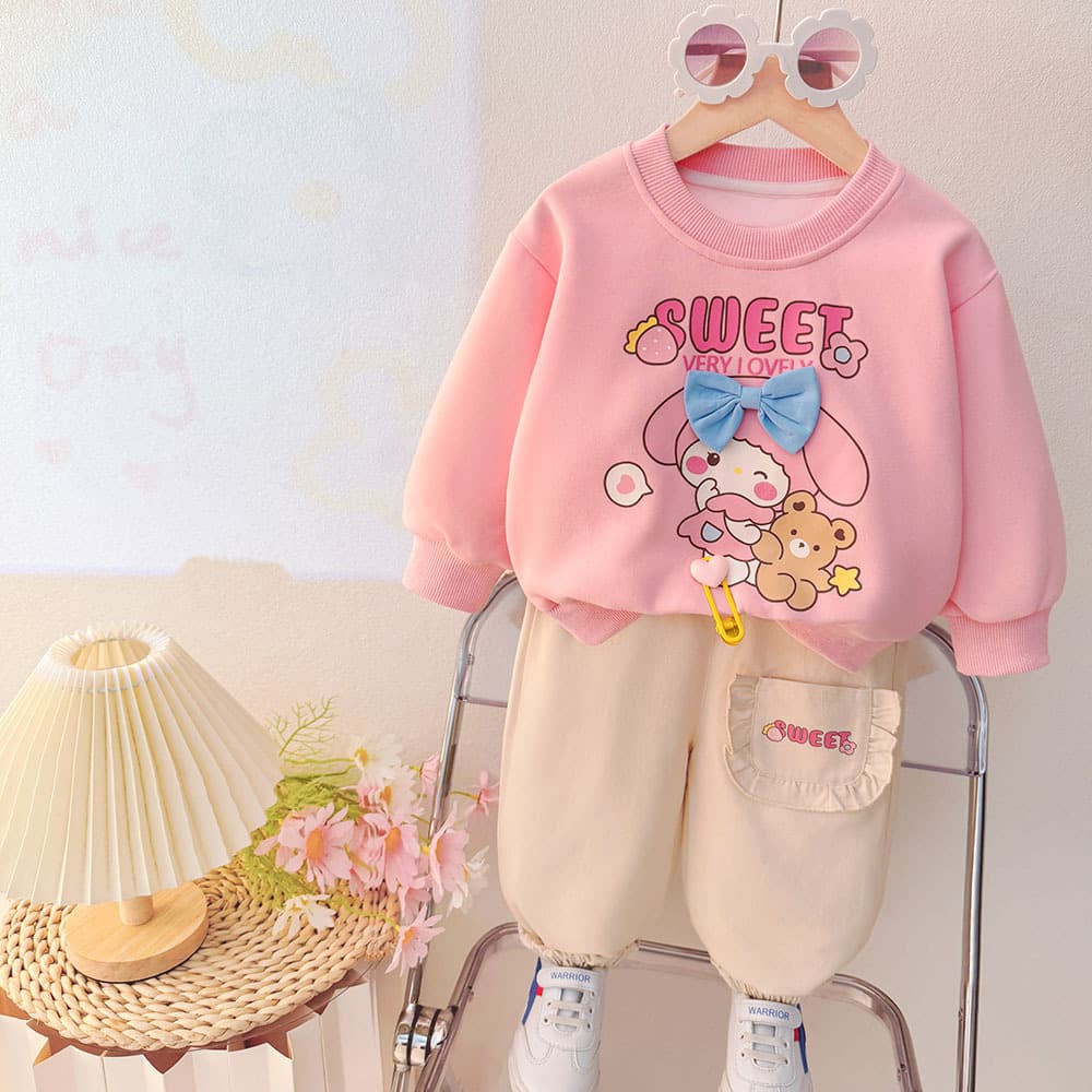 Baby Girl Fall Hoodie Set Stylish Girls Spring/Autumn Trendy Two-Piece Infant Kids Little Girl Clothes Fashion