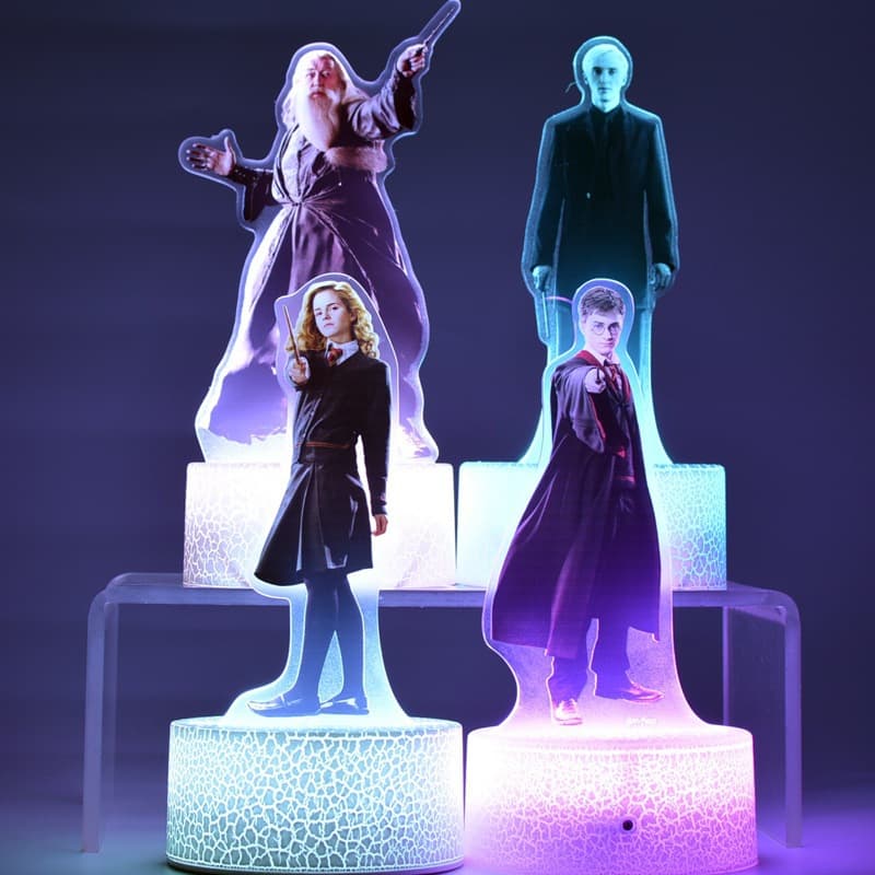 Harry Potter Hermione LED Movie Themed 3D Night Lamp Decoration Acrylic Figurine Light Business Gift Promotional Item for Europe