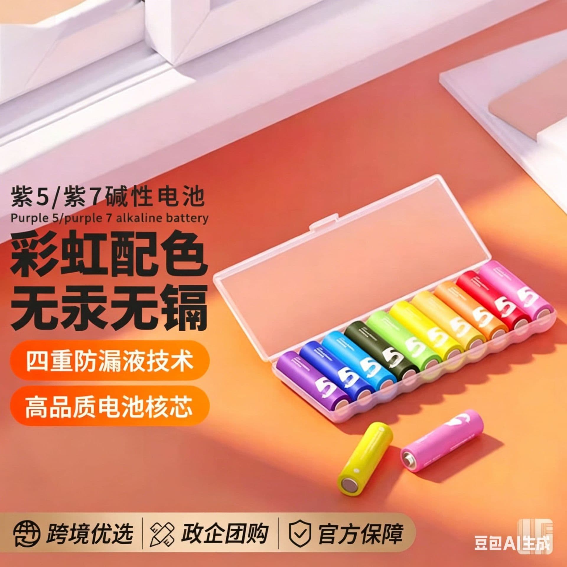 Rainbow Battery AA AAA Alkaline Batteries for Toys Mice Small Home Door Locks