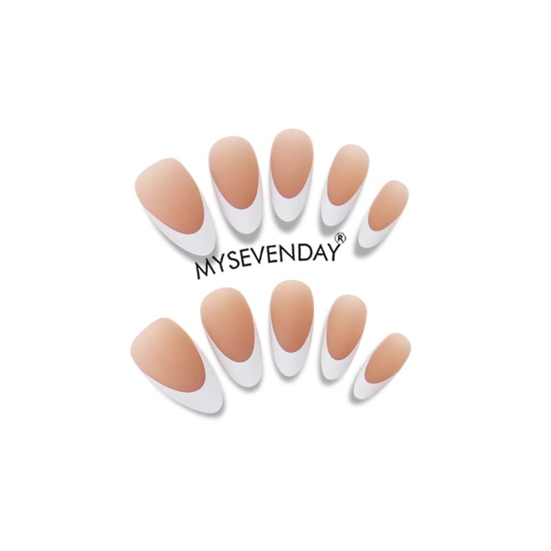 Cross-border Hot Selling Wearable Nails Short French White Edge False Nails Summer Wearable High-end Whitening Nail Stickers