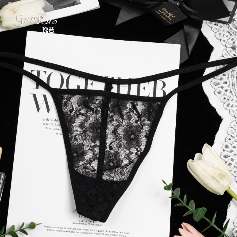 Gorgeous sexy lingerie, sexy see-through lace, elastic low-waist, pure lust temptation, women's bottoming panties, thong 2655
