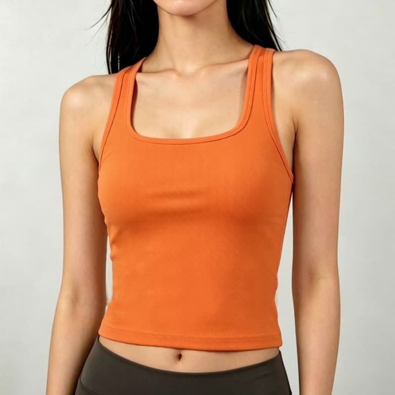 Sexy Sport U-Neck Sleeveless Pleated Tank Top, Wearable as Outerwear, Slim Fit Yoga Running Vest Base Layer Top for Women