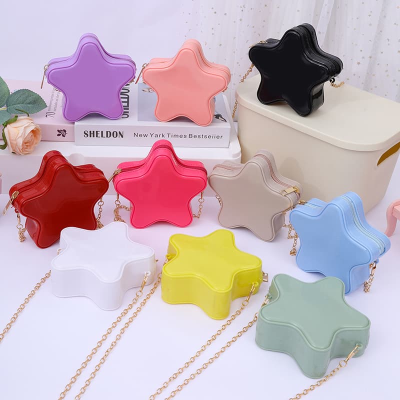 2025 New Women's Crossbody Bag Fashion Jelly Bag Teen Shoulder Bag Star Bag Cute Cartoon Glue Card Bag