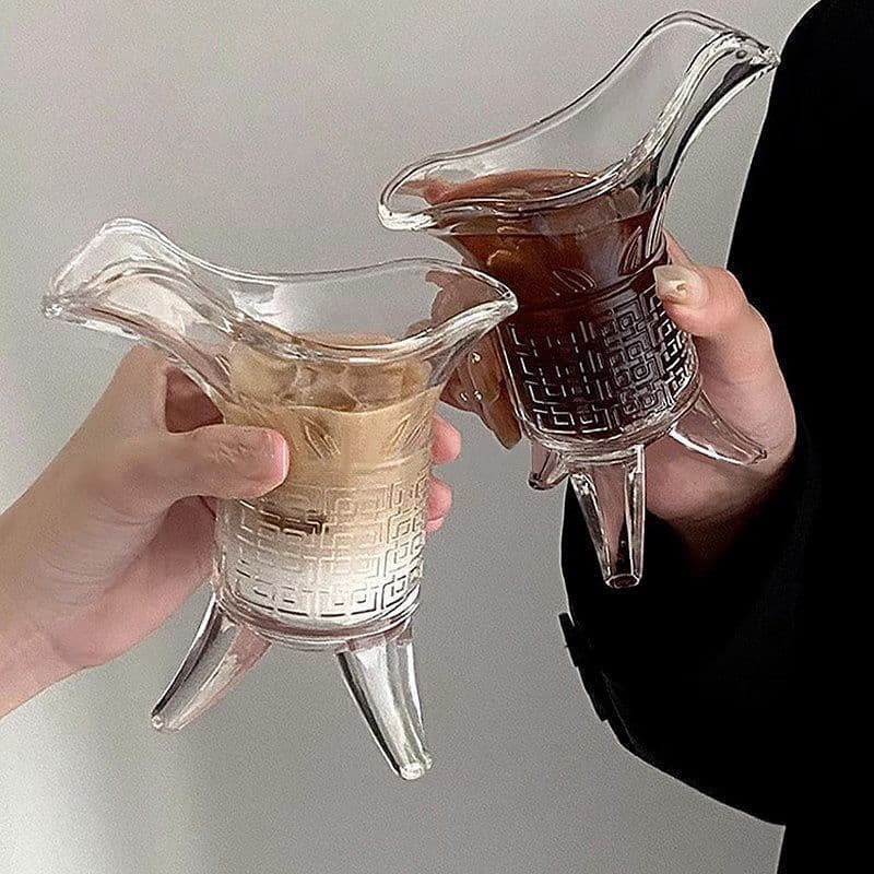 Ins-style Quirky Ancient Qin Emperor Teacup Triple-Legged Creative Glass Wine Cup