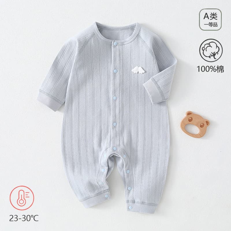 Baby Jacquard Pure Cotton Bodysuit Spring/Autumn Short Sleeve Seamless Newborn Romper All Seasons