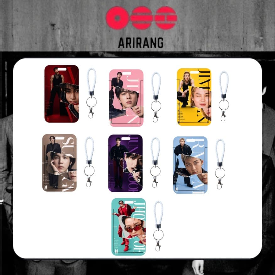 BTS 2026 ID Badge Card Holder Single Buckle Slider Student Campus Card Access Card Holder Bus Silver