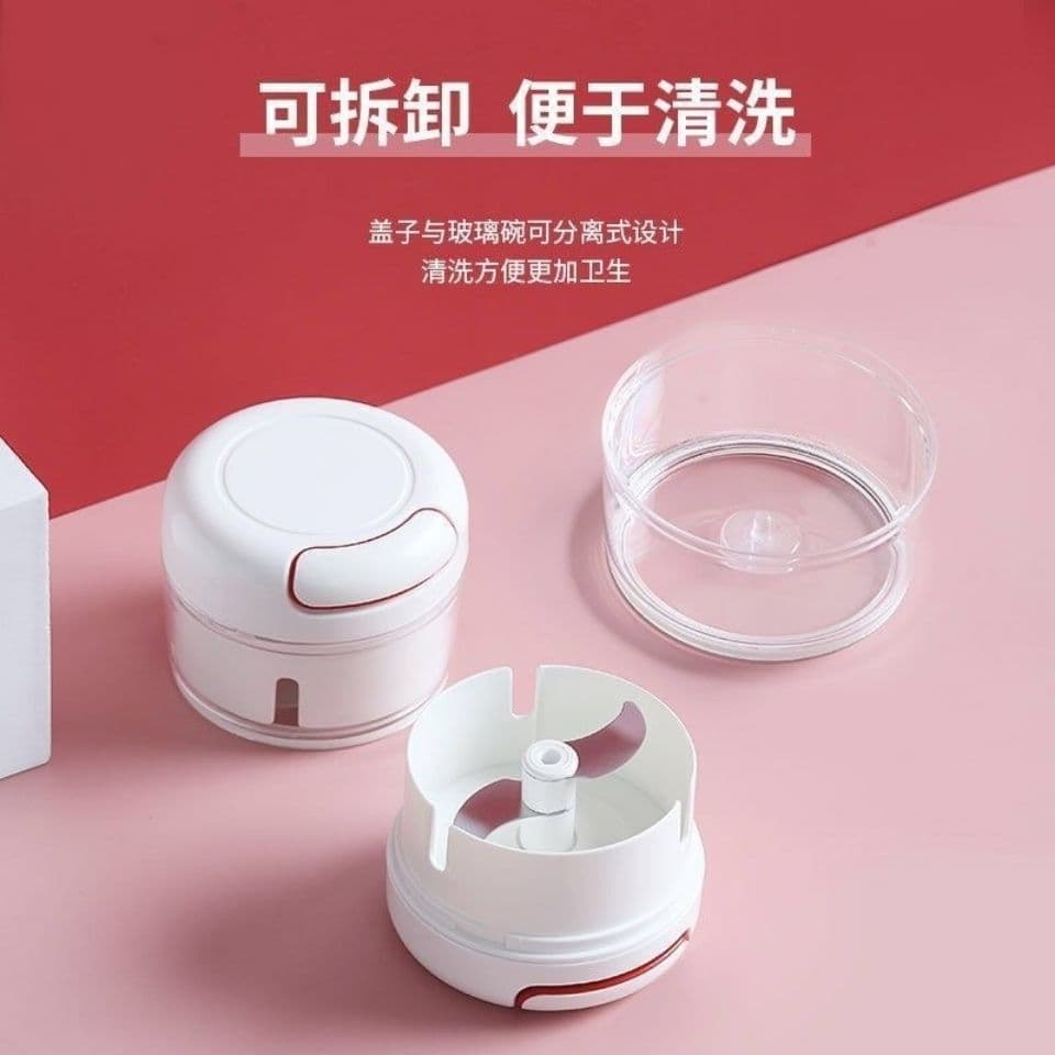 Mini Manual Garlic Chopper, Hand Pull Garlic Mincer, Small Garlic Crusher for Home Use