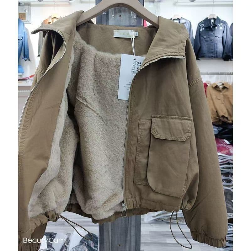 Short Hooded Parka Women 2025 Winter New Style Maternity Casual Petite Fleece Lined Thick Padded Jacket