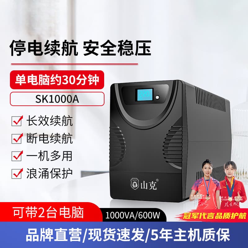 Sankor UPS Uninterruptible Power Supply 220V SK1000A/600W Computer Voltage Stabilization Emergency Backup Power Anti-Power Outage
