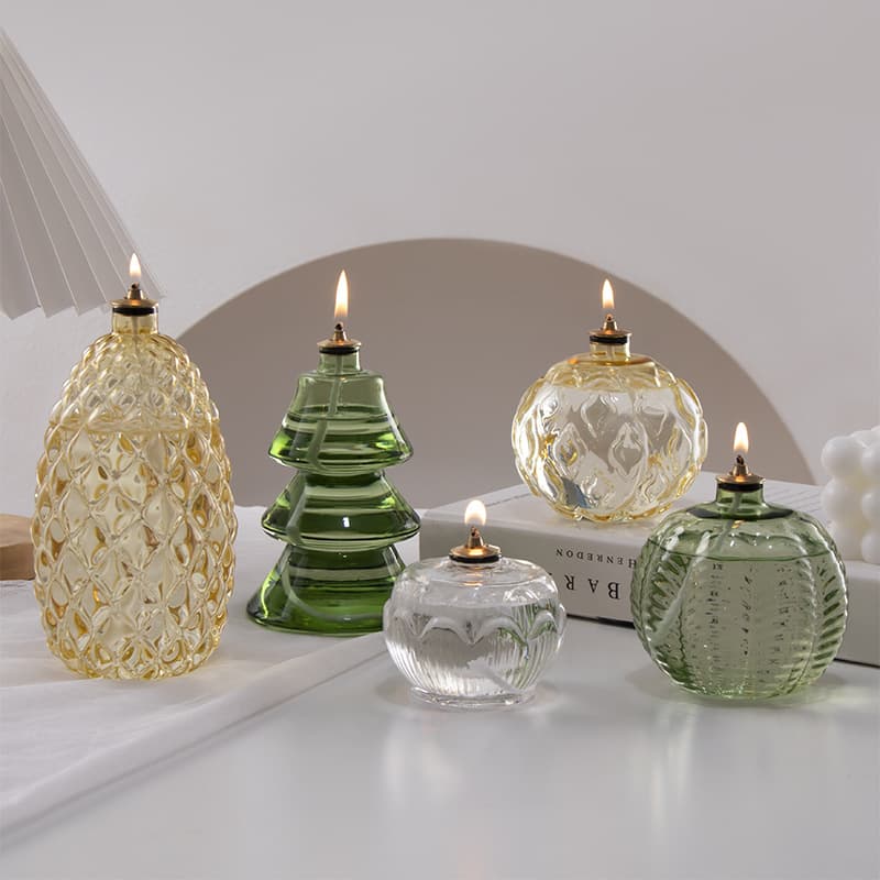 Creative Glass Oil Lamp Decoration with Premium Look, Home Decor, Showroom Styling Prop, Christmas Tree Oil Lamp