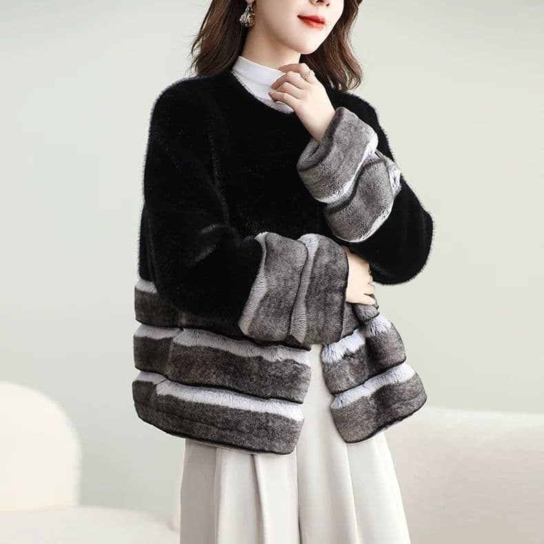 Autumn/Winter New Style Faux Mink Fur Coat Women's Short Faux Mink Jacket, Fashionable Versatile Elegant Casual Style