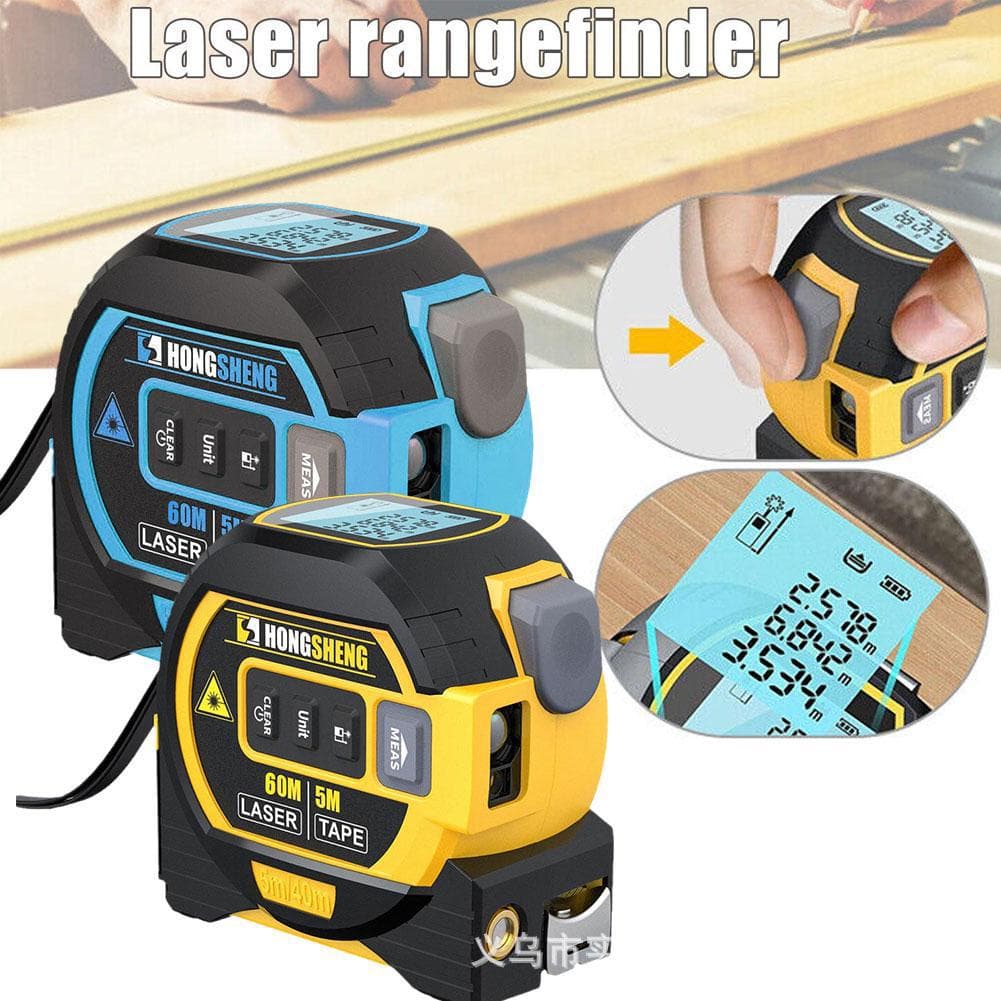 3-in-1 Laser Distance Meter Tape Measure Indoor Laser Measurement Tool Ruler