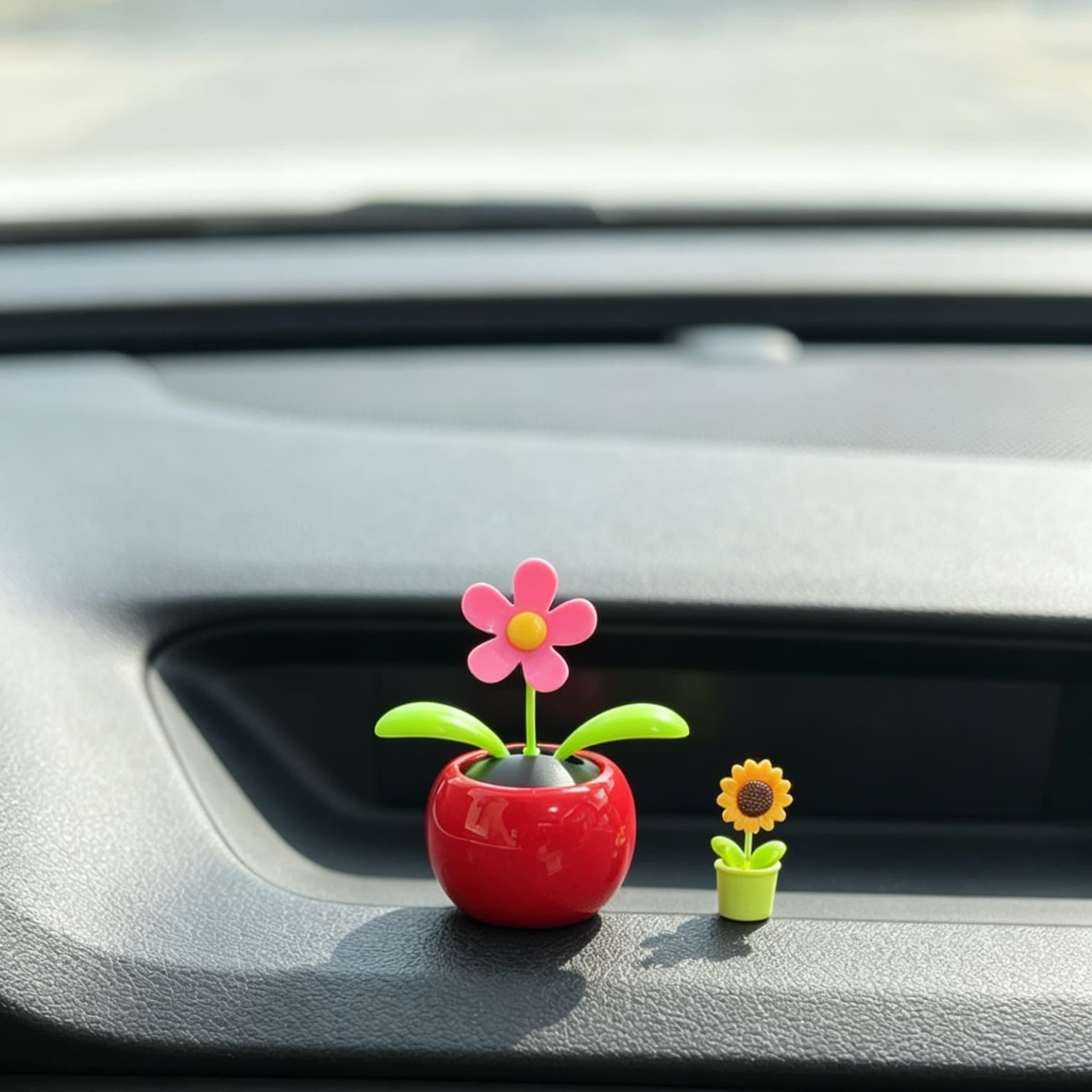 Solar Swinging Sunflower Car Ornament Creative Flower Decoration for Dashboard Cute Small Accessory