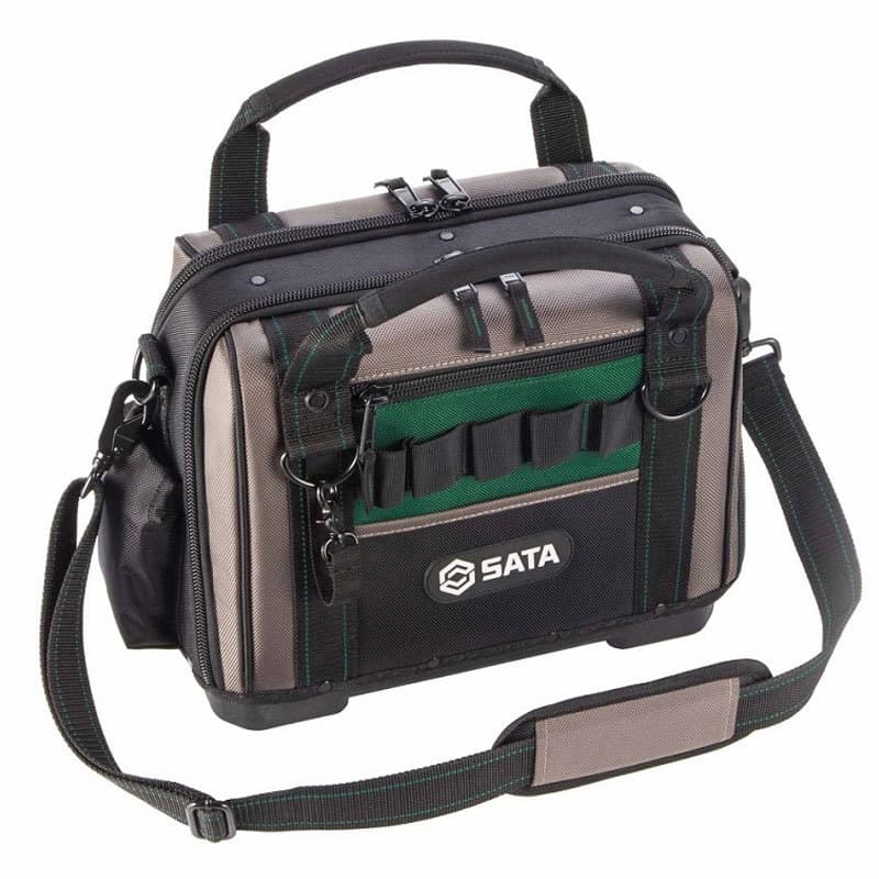 Multifunctional Electrician Tool Bag with Lid, Steel Tube Frame, Double Opening, Professional Box Style, Large Capacity Trolley Backpack