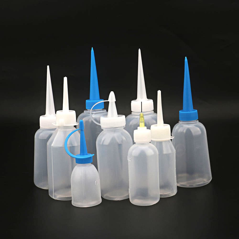 Industrial Grade Dispensing Bottle Glue Bottle 50ML Needle Tip Bottle Plastic Dispensing Squeeze Bottle with Fine Spout and Scale