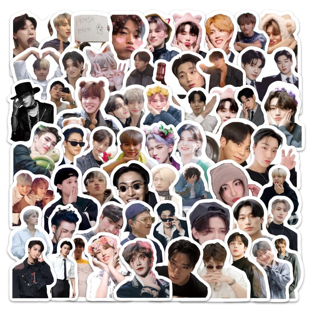 100 pieces of ateez cartoon graffiti stickers male stars cross-border decoration car trunk notebook stickers wholesale