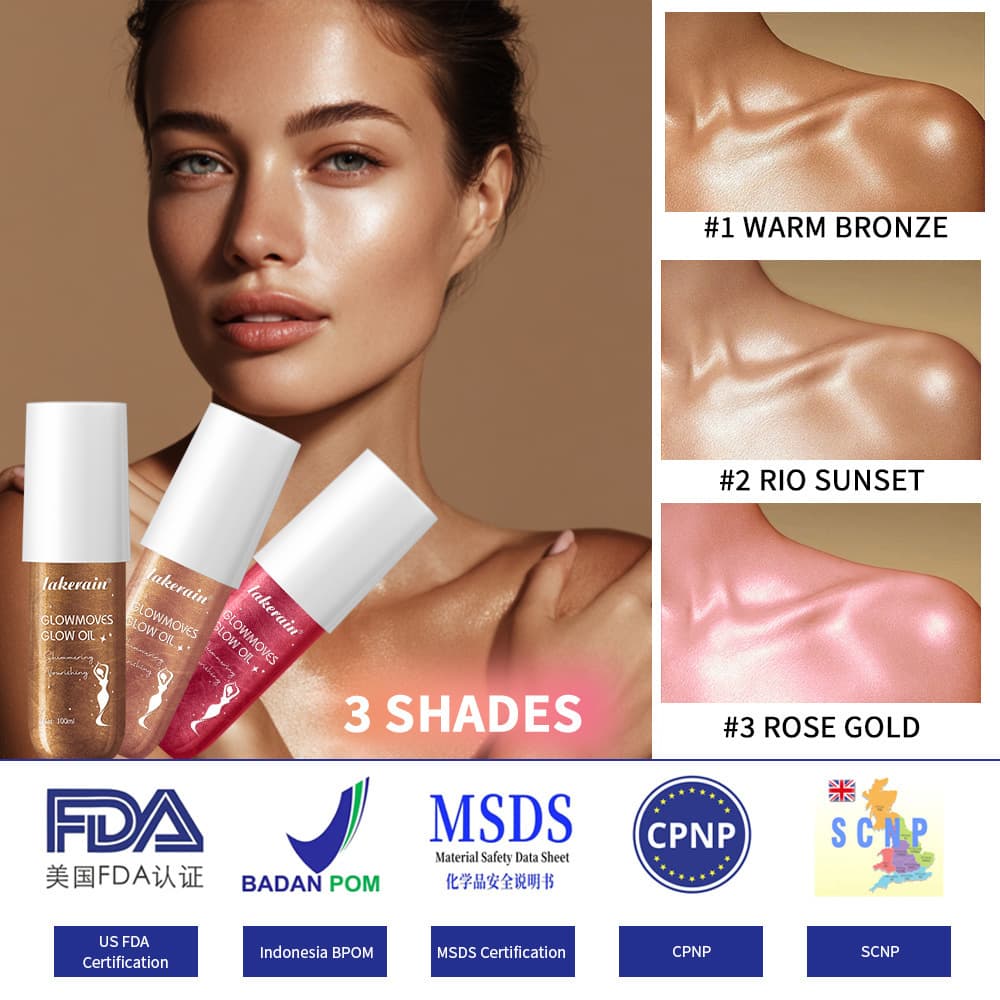 lakerain Glow Body Highlighting Oil Moisturizing Full Body Shimmer Fine Sparkle Stage Makeup Glow Oil
