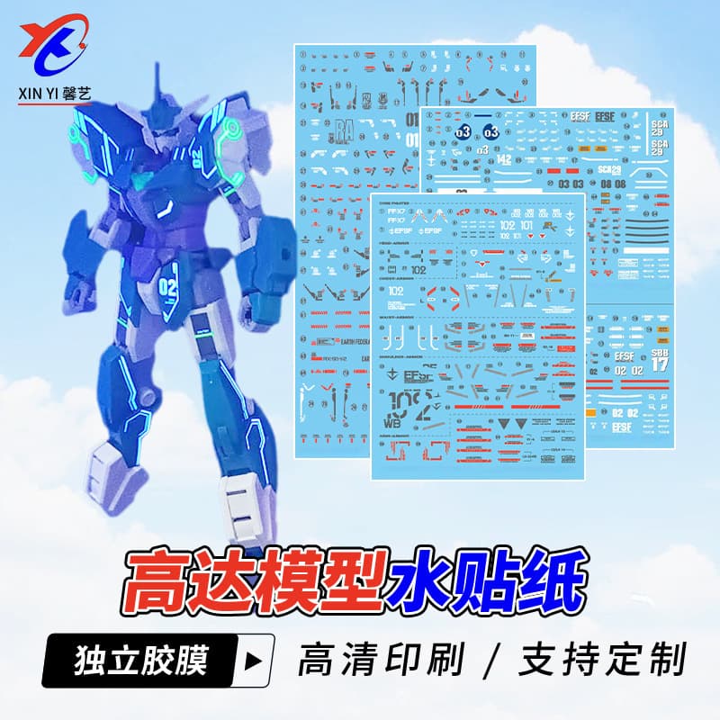 Xinyi Manufacturer RGRX Gundam Water Decals 19200RG Nu 1/144 RX-79 Hi-Nu Model Water Decals Custom