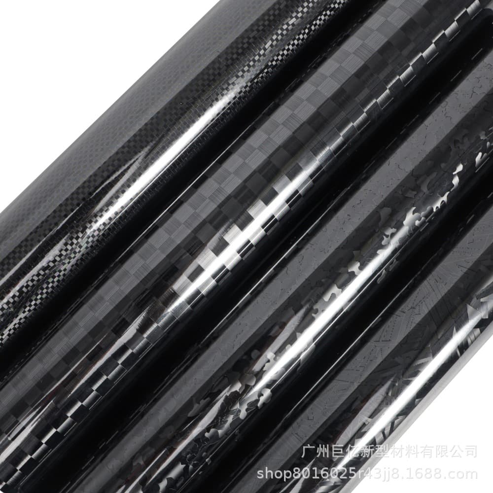 PET Highlight 9D Forged Carbon Fiber Black Central Control Interior Camouflage Bright Black Rearview Mirror Full Body Sticker Film