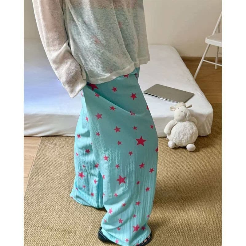 Women's Pajama Pants Spring Summer 2026 New Loose Fit Plus Size Cute Cartoon Home Pants Casual Lounge Pajama Pants