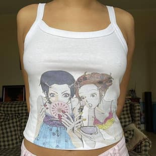 2026 Women's Summer Vest Top Y2K Cartoon Print Sexy Fitted Clothing Cross-border Wholesale