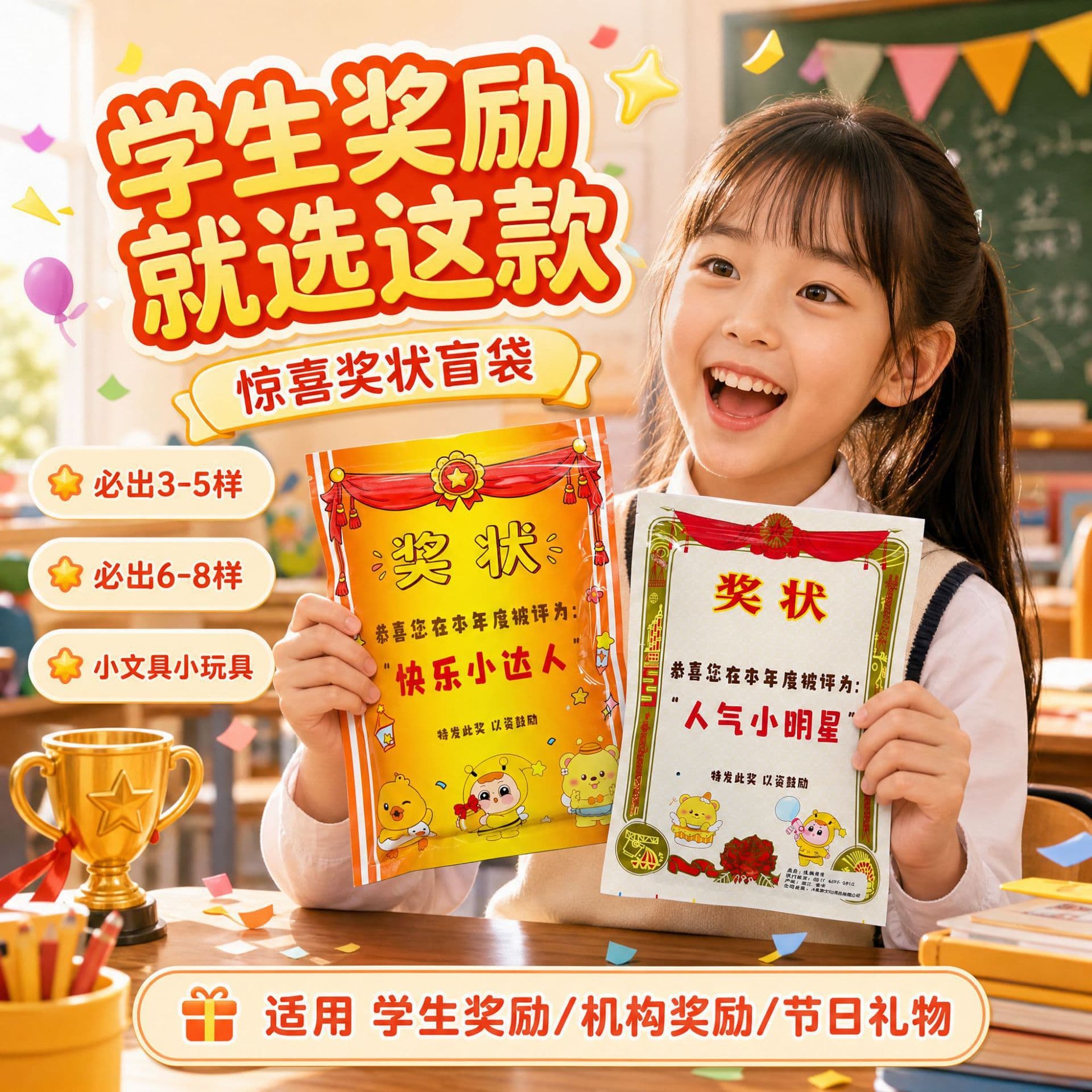 Student Award Stationery Blind Bag, Surprise Stationery Small Gift Pack, Kindergarten Student Reward Gift, Class Souvenir