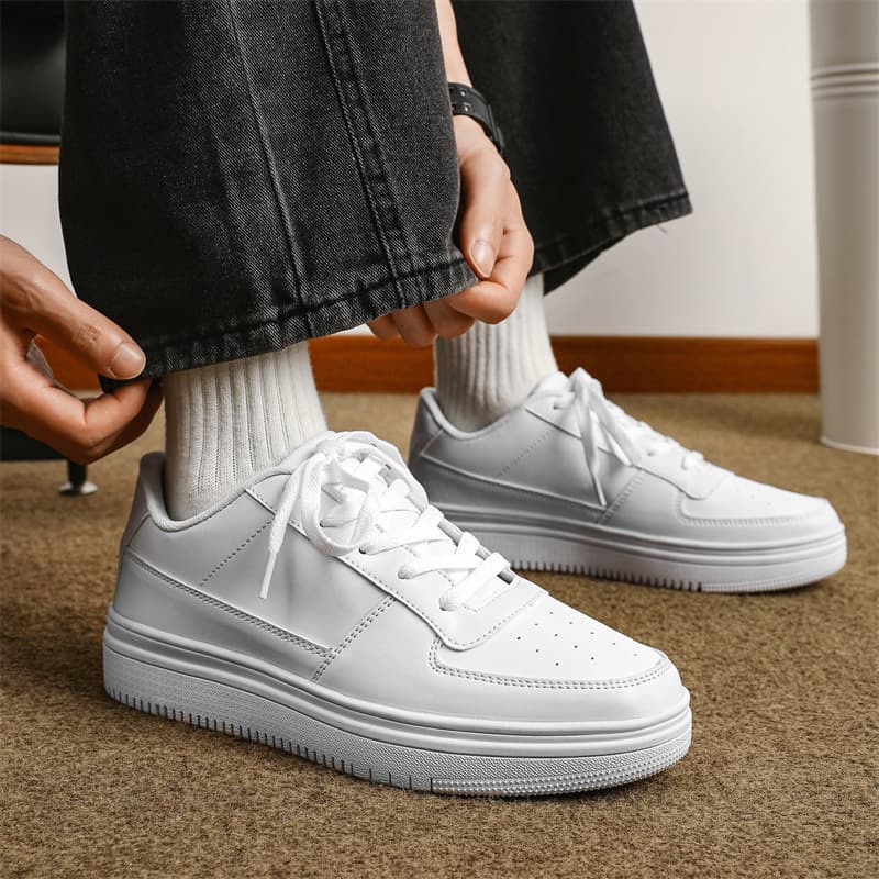 Cross-border Extra Large Size 48 White Shoes Solid Color Casual Sneakers Air Force Student Shoes Low-top Men's Shoes