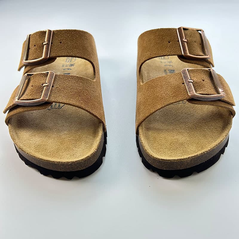 2025 New Genuine Leather Birkenstock Sandals, Slip-On Double Buckle Strap Slippers for Men and Women, Outdoor Casual Wear