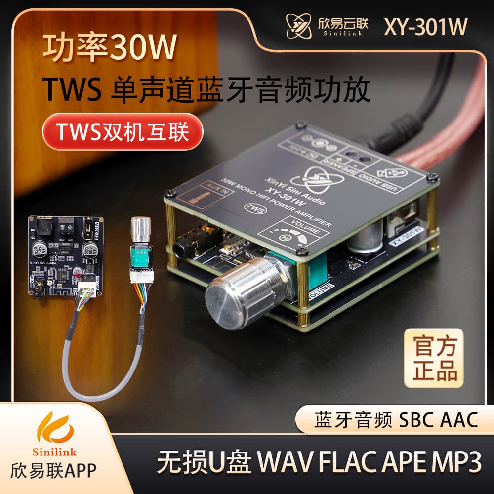 XY-301W Mono 30W Bluetooth Digital Audio Amplifier Board TWS True Wireless Stereo Pairing Connection