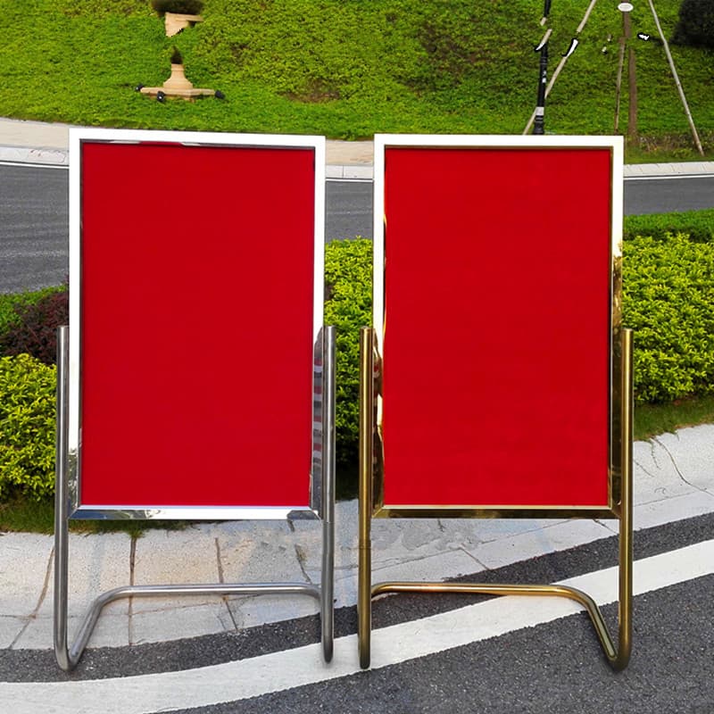 Water Brand Display Stand, Sign Holder, Stainless Steel Advertising Board, Poster Stand, Hotel L-Shaped Foot Welcome Sign, Directional Sign