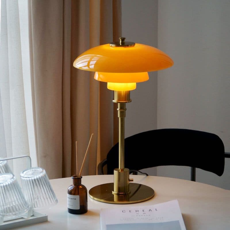 Danish Designer Minimalist PH Glass Table Lamp, Nordic Art Living Room Sofa Study Bedroom Bedside Decorative Lamp