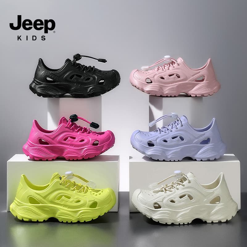 Jeep children's shoes summer breathable hollow children's sports sandals 2025 new outdoor boys' hiking shoes