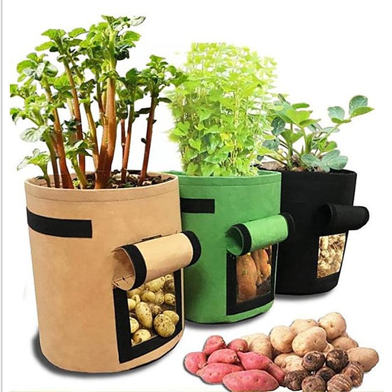 Wholesale Felt Potato Grow Bags Non-Woven Fabric Tomato Planting Bucket Plant Growth Bag