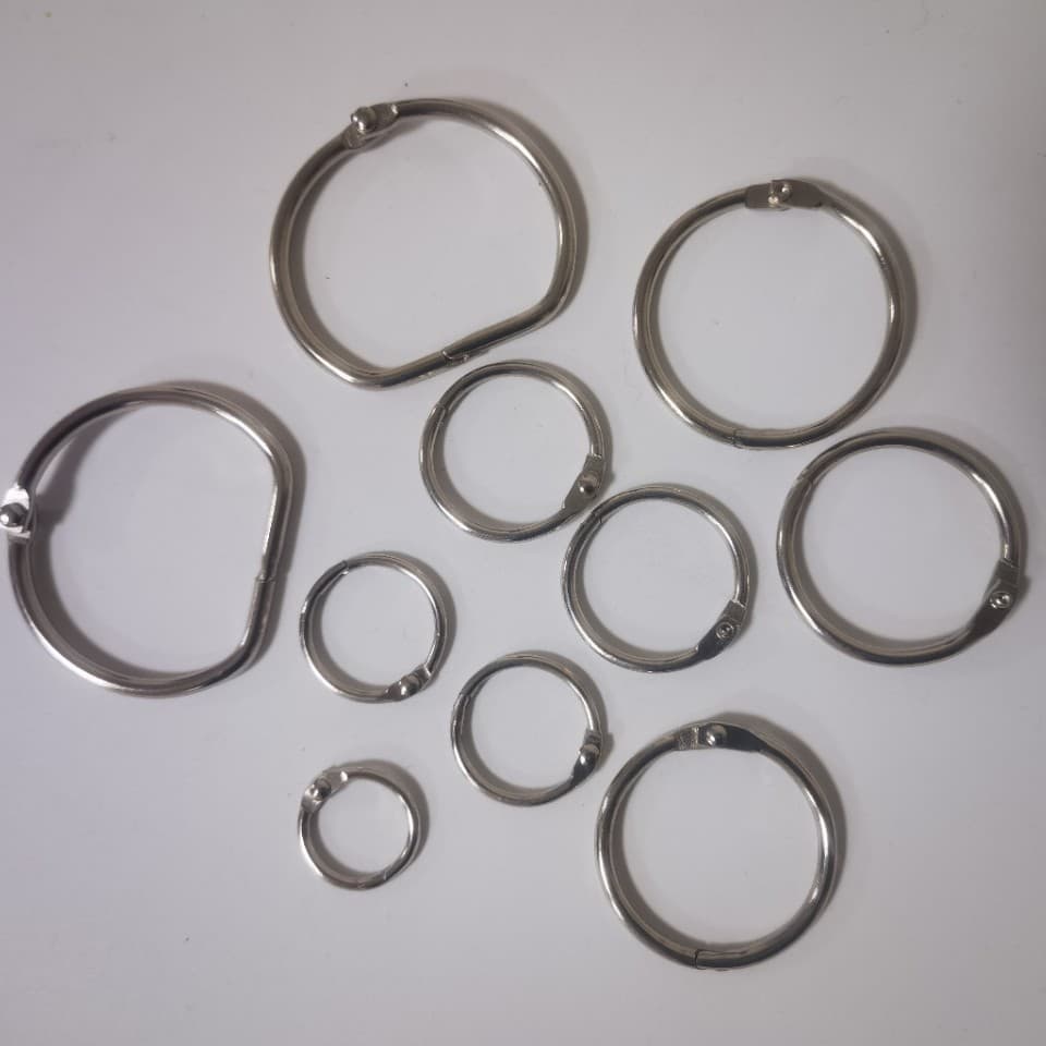 Loose-leaf key ring, book ring, 304 stainless steel key ring with smooth ring, flat ring, keychain accessory, metal ornament.