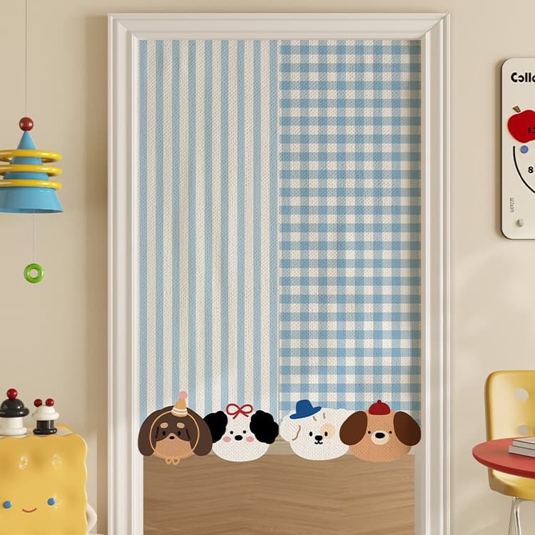 Cartoon Cute Door Curtain Partition for Kitchen Bedroom, No-Drilling Privacy Screen, 2025 New Style Anti-Peep Hanging Curtain