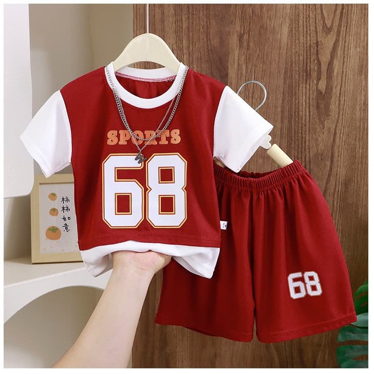 Cross-Border Children's Short Sleeve and Shorts Set, Boys and Girls Sportswear, Breathable Quick-Dry Top, for Middle and Big Kids, Wholesale
