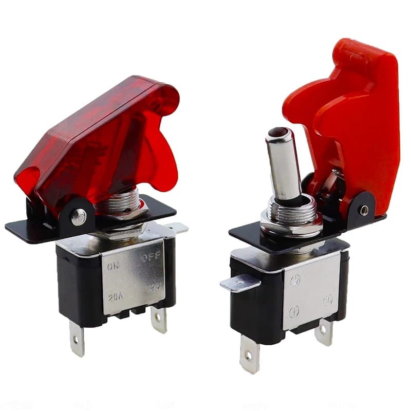 ASW-07D Toggle Switch with LED Light, 12V 20A Rocker Switch Waterproof for Car Modification
