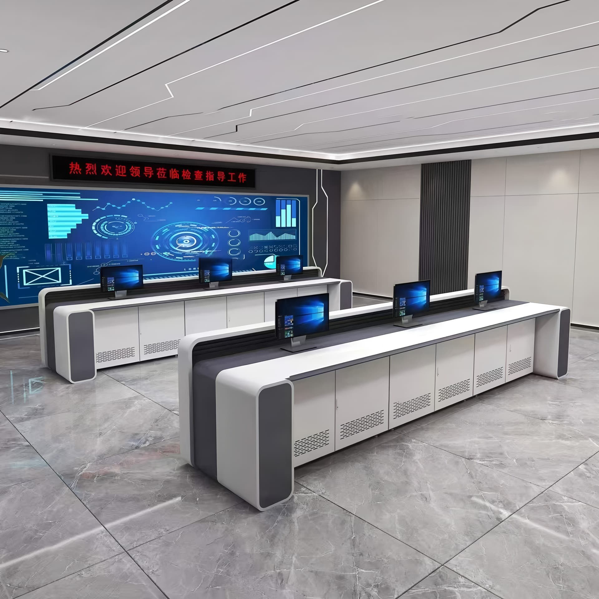 Command Center Console, Monitoring and Security System Monitoring Station, Dispatching Station, Reinforced Security Equipment Console