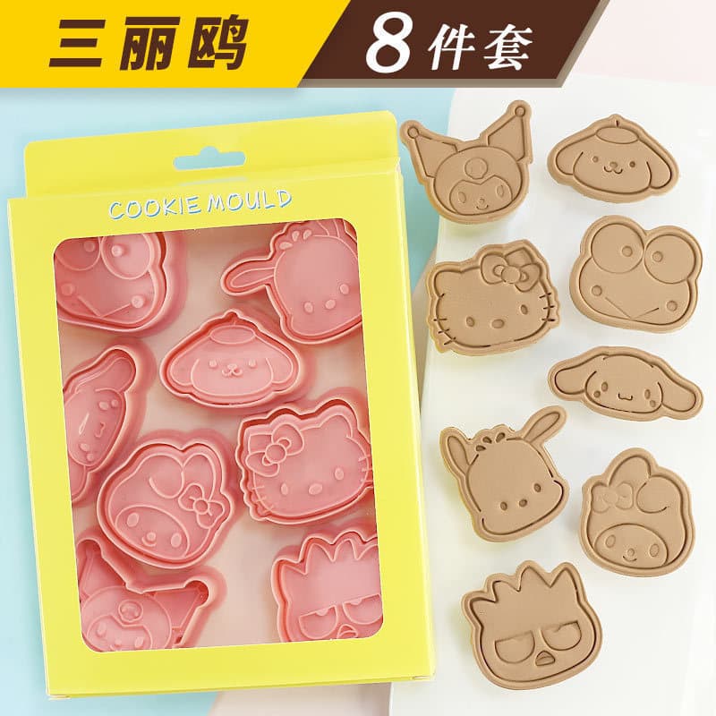 Mini Sanrio Cookie Mold for Home Use, 3D Watermelon Press Cutter, Handmade Fondant Baking Tool