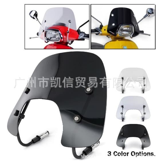 Compatible with Vespa Primavera 150 High Windshield Front Windshield Modified Wind Deflector Rain Shield 16-21