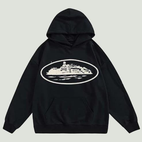 2023 cross-border trendy brand Corteiz Alcatraz print hooded high street men's trendy hoodie long sleeves