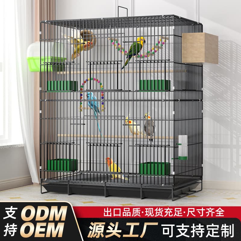 New Bird Cage, Modern Parrot Eco Cage, Multi-Layer Double-Large for Budgie Cockatiel, Luxury Villa Cage for Lovebirds