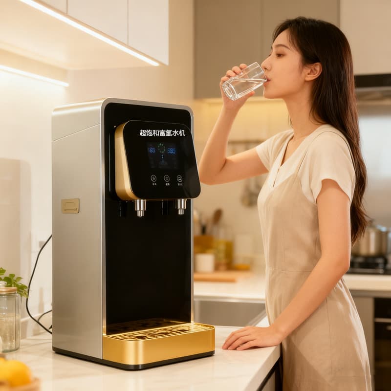 Supersaturated hydrogen-rich water machine, home RO reverse osmosis filtration hot and cold all-in-one desktop water dispenser