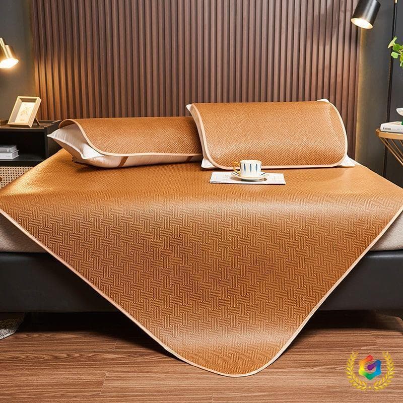 Summer Mat Rattan Mat 1.8m Bed Three-Piece Set 1.5m Air Conditioning Foldable Student Dormitory Single Mat 0.45m