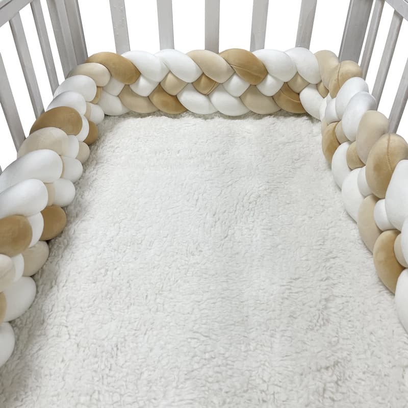 Nordic Ins Children's Room Decorations Four-strand Braided Ball Pillow Long Strip Baby Bed Cable Knit Bed Skirt