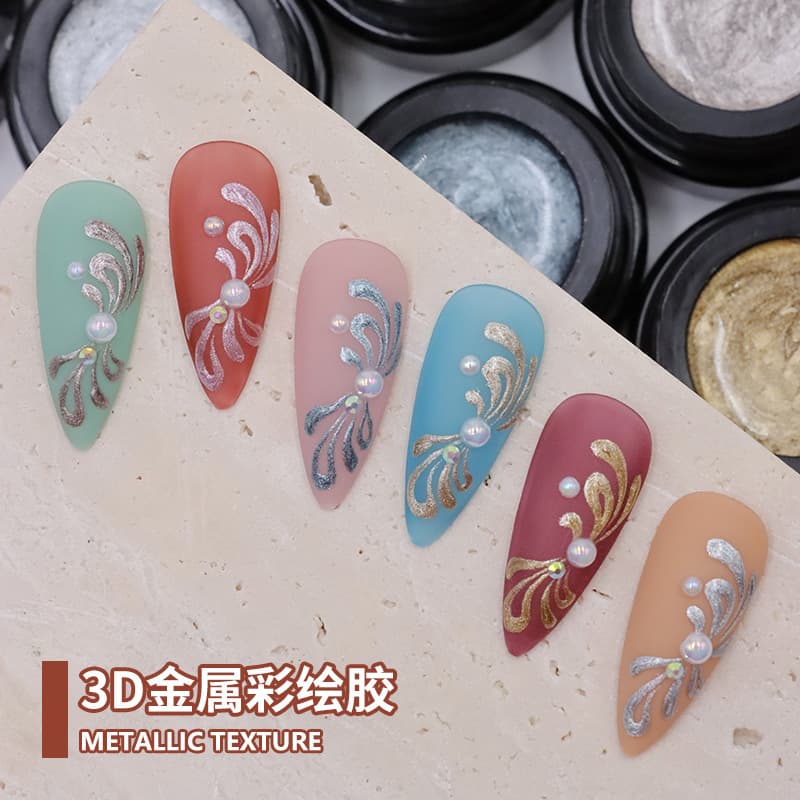 VINIMAY New 3D Metallic Nail Art Gel, Professional Salon UV Gel, Wire Drawing Gel