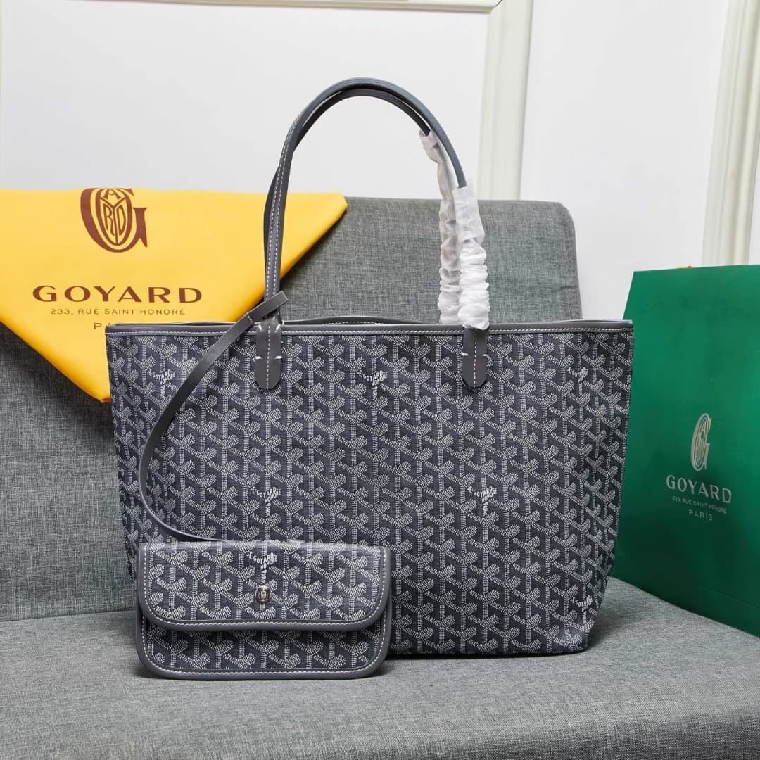 New Goyard Dog Tooth Tote Bag Women's Handbag Tote Medium Handheld Mother-and-Child Bag Large Capacity Tote Bag